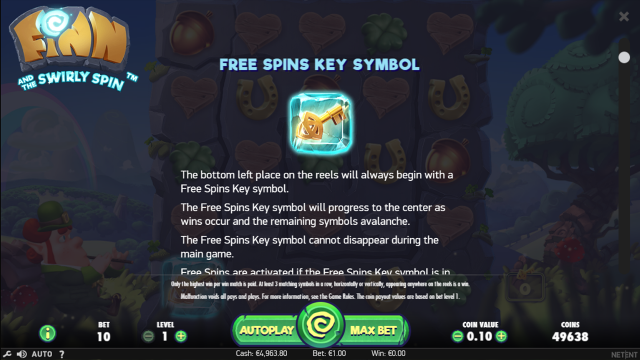 Игровой интерфейс Finn And The Swirly Spin 1