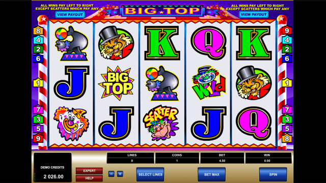 Игровой интерфейс Big Top 6